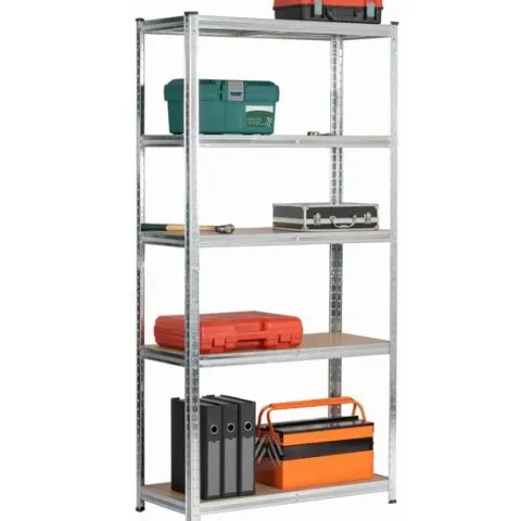 Regał metalowy do garażu piwnicy magazynowy zestaw 2 sz. 90x40x180 srebrny