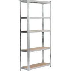 Regał metalowy do garażu piwnicy magazynowy 90x30x180 cm srebrny