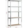 Regał metalowy do garażu piwnicy magazynowy 90x40x180 cm srebrny