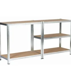 Regał metalowy do garażu piwnicy magazynowy 90x40x180 cm srebrny