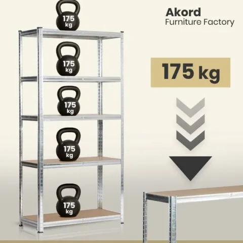 Regał metalowy do garażu piwnicy magazynowy 90x40x180 cm srebrny