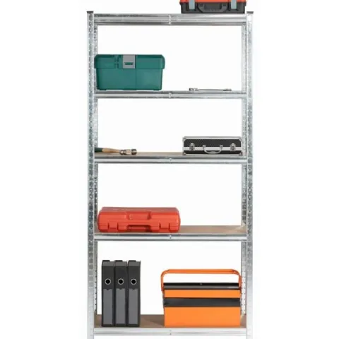 Regał metalowy do garażu piwnicy magazynowy 90x40x180 cm srebrny