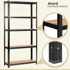 Regał metalowy do garażu piwnicy magazynowy zestaw 2 sz. 90x30x180 czarny
