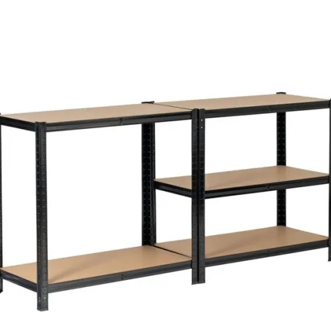 Regał metalowy do garażu piwnicy magazynowy zestaw 2 sz. 90x30x180 czarny