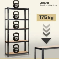 Regał metalowy do garażu piwnicy magazynowy zestaw 2 sz. 90x30x180 czarny