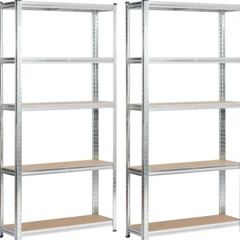 Regał metalowy do garażu piwnicy magazynowy zestaw 2 sz. 90x30x180 srebrny