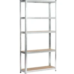 Regał metalowy do garażu piwnicy magazynowy zestaw 2 sz. 90x30x180 srebrny