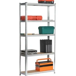 Regał metalowy do garażu piwnicy magazynowy zestaw 2 sz. 90x30x180 srebrny