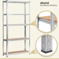 Regał metalowy do garażu piwnicy magazynowy zestaw 2 sz. 90x30x180 srebrny