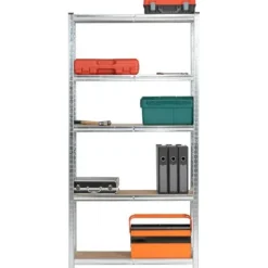 Regał metalowy do garażu piwnicy magazynowy zestaw 2 sz. 90x30x180 srebrny
