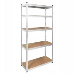 Regał metalowy magazynowy 5 półek 180x90x40 srebrny do 750 kg