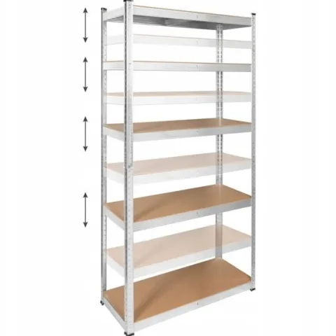 Regał metalowy magazynowy 5 półek 180x90x40 srebrny do 750 kg