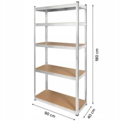 Regał metalowy magazynowy 5 półek 180x90x40 niebieski do 750 kg