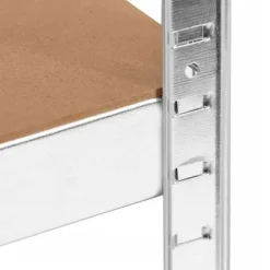 REGAŁ METALOWY MAGAZYNOWY 5 PÓŁEK SREBRNY 1000KG 205x120x40 cm GARAŻOWY