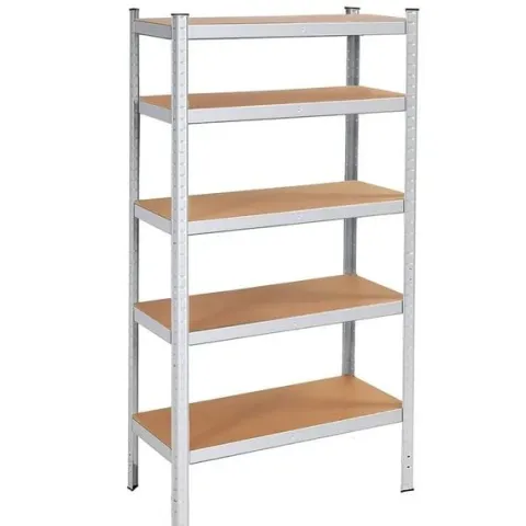 REGAŁ METALOWY MAGAZYNOWY 5 PÓŁEK SREBRNY 1000KG 205x120x40 cm GARAŻOWY