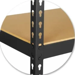 Regał metalowy magazynowy 183 x 90 x 40 cm Humberg HR-853 czarny