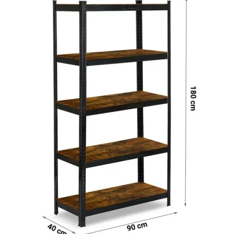 Regał metalowy magazynowy 180 x 90 x 40 cm Humberg HR-852 czarny
