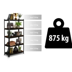 Regał metalowy magazynowy 180 x 90 x 40 cm Humberg HR-852 czarny