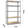 Regał metalowy magazynowy 150 x 75 x 30 cm Humberg 4840