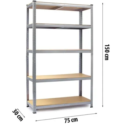 Regał metalowy magazynowy 150 x 75 x 30 cm Humberg 4840