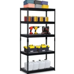 Regał metalowy magazynowy 183 x 90 x 45 cm Humberg HR-700 czarny