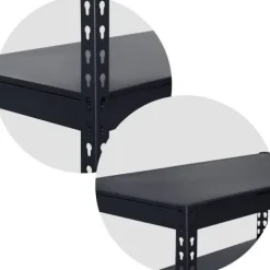 Regał metalowy magazynowy 183 x 90 x 45 cm Humberg HR-700 czarny