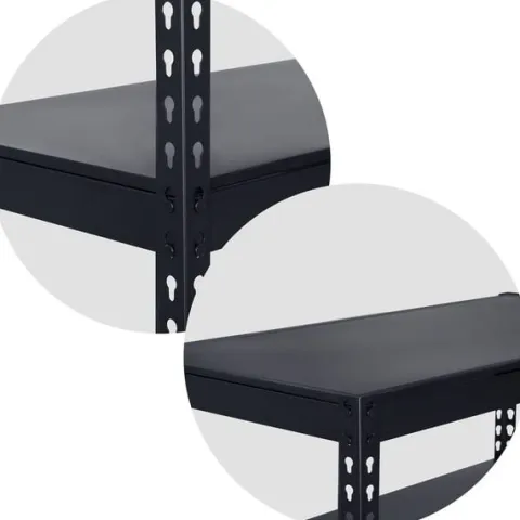 Regał metalowy magazynowy 183 x 90 x 45 cm Humberg HR-700 czarny