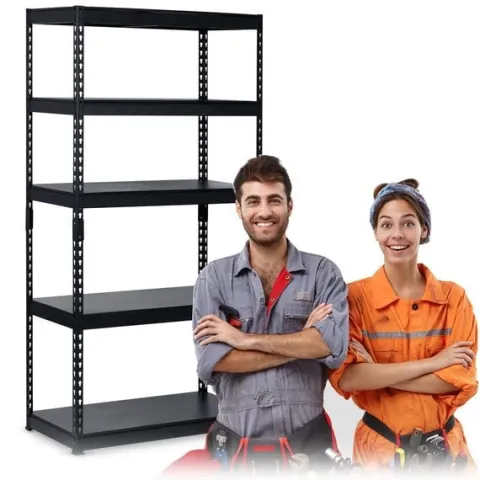 Regał metalowy magazynowy 183 x 90 x 45 cm Humberg HR-700 czarny