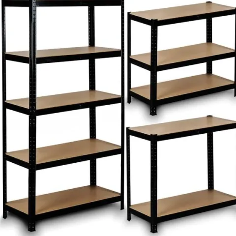 Regał metalowy magazynowy 180 x 90 x 40 cm Humberg HR-813 czarny