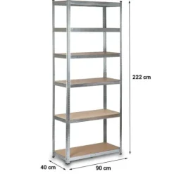 Regał metalowy magazynowy 222 x 90 x 40 cm Humberg HR-814