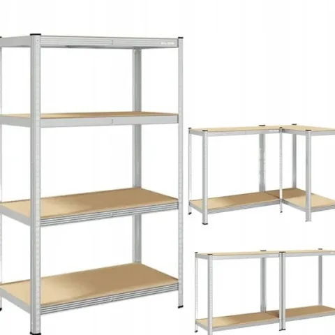 REGAŁ METALOWY MAGAZYNOWY 150x75x30cm 4 PÓŁKI MDF 150kg 600kg DO GARAŻU