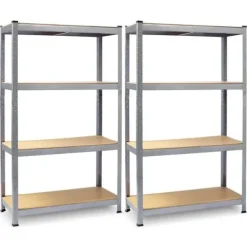 Regał metalowy magazynowy zestaw 2 szt 150 x 75 x 30 cm Plonos PL-700