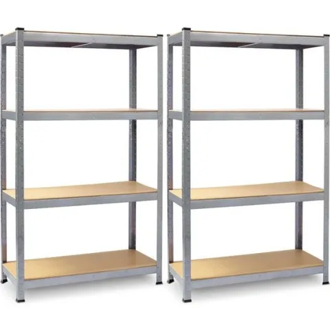 Regał metalowy magazynowy zestaw 2 szt 150 x 75 x 30 cm Plonos PL-700