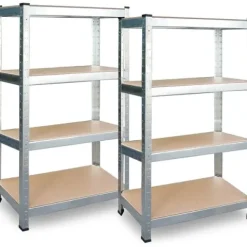 Regał metalowy magazynowy zestaw 2 szt 174 x 80 x 40 cm Plonos PL-701