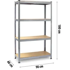 Regał metalowy magazynowy zestaw 2 szt 180 x 90 x 40 cm Plonos PL-702