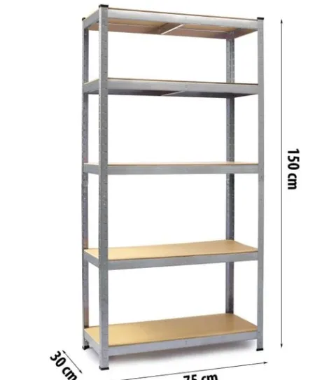 Regał metalowy magazynowy zestaw 2 szt 150 x 75 x 30 cm Humberg HR-810