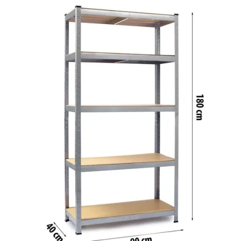 Regał metalowy magazynowy zestaw 2 szt 180 x 90 x 40 cm Humberg HR-812