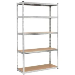 Regał metalowy z 5 półkami 205x120x45 cm 1000 kg do garażu, piwnicy spiżarni regulowany