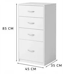 Regał nowoczesny z 4 szufladami loft biała komoda szafka biurowy duży 85cm