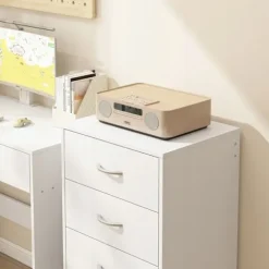 Regał nowoczesny z 4 szufladami loft biała komoda szafka biurowy duży 85cm