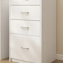 Regał nowoczesny z 4 szufladami loft biała komoda szafka biurowy duży 85cm