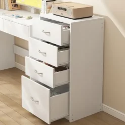 Regał nowoczesny z 4 szufladami loft biała komoda szafka biurowy duży 85cm