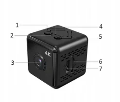Renew Force Kamera szpiegowska DC-111, Mini kamera panoramiczna WiFi 4K