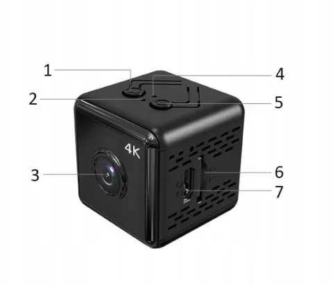 Renew Force Kamera szpiegowska DC-111, Mini kamera panoramiczna WiFi 4K