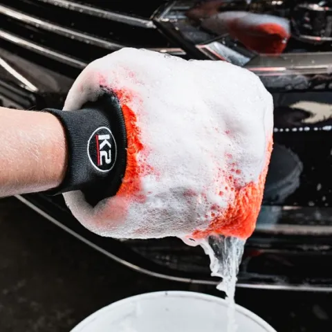 RĘKAWICA DO MYCIA AUTA K2 WASH MITT + K2 FLOSSY RĘCZNIK DO OSUSZANIA 60x90