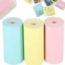 Rolki papier wkład termiczny do mini drukarki 5,7cmx3m 3 sztuki kolorowe