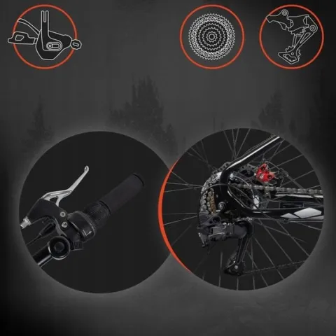 ROWER GÓRSKI MTB 21 BIEGÓW 2 TARCZE STALOWA RAMA 15" KOŁA 26" NÓŻKA ODBLASK