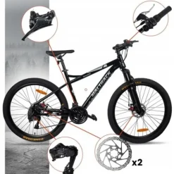 ROWER GÓRSKI MTB 21 BIEGÓW 2 TARCZE STALOWA RAMA 15
