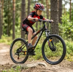ROWER GÓRSKI MTB 24 CALI NA KOMUNIĘ AMORTYZACJA HAMULCE TARCZOWE 125-150cm