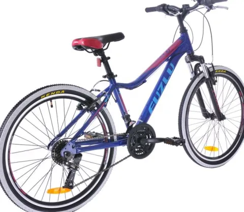 Rower górski MTB Fuzlu Team koła 24 alu. rama 14,5" ciemnoniebieski/malinowy/biały dla chłopca na komunię